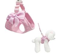 Felenny Pink Dog Harness and Leash Set Step in Diamond Studded Pet Harness for Small Dogs Cats