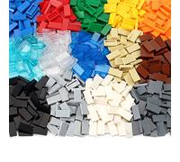 Feleph 1×2 Tile ×700 Parts and Pieces Smooth Bricks, Multicolored Bulk Building Blocks for Flat Surface Street Floor, Toy Accessories Compatible with Major Brands