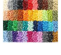 Feleph 2200PCS Multicolored Round Plates 1X1 Building Blocks MOC 44 Colors Transparent Pieces Bricks Dots Bulk Studs Accessories Kit Compatible with Major Brand