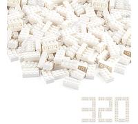 Feleph 320 Pieces 2x4 White Bricks Parts Classic Building Blocks Creative Play Set Toy Accessories Combine with 3001 Major Brick Brands (White)