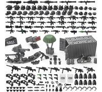Feleph 325pcs Army Military Weapons Pack Shipping Cargo Container Black
