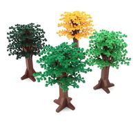 Feleph Large Trees Building Block Set Green Garden City Street Decor | 4 Pack Classic Bricks Kit 6.7 inches Height Multicoloured Big Tree for Park Forest Jungle Plant Kids Ages 4+