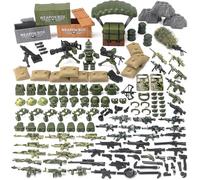 Feleph Military Weapons Pack Army Building Block Set for Soldier Figures, Camouflage Model Toy WW2 SWAT Tactical Outfits Gear Piece Accessories Kit