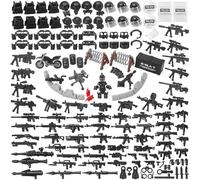 Feleph SWAT Weapons Pack City Police Toy Set for Policeman Figures, Black Modern Military Bricks Kit Gear Accessories Building Blocks Compatible with Major Brand