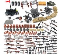 Feleph WW2 Weapons Accessories Pack Military Toy Building Set for Soldier Figures Bricks Model Army Tactical Outfits Gear Piece Kit