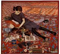 Felice Casorati Photo A4 girl on a red carpet 1912