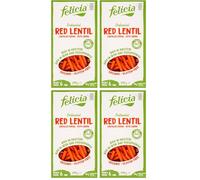 Felicia Gluten Free Organic Red Lentil Sedanini Pasta 250 G (Pack of 4)