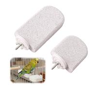 Feliciay 2pcs Pet Grinding Stone Perch Set, Natural Pumice Bird Perch Platform Nail and Beak Grooming Perches for Budgies Cockatiels Conures Small Birds, Ideal Budgie Toys Parrot Bird for Cage