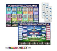 Feliciay World Cup Football Wall Chart 2026, 2pcs A1 Size 84x60cm 2026 World Cup Schedule Poster, Football Party Decorations, Great Gifts for Soccer Fans