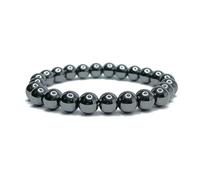 Felicidade Hematite Bracelet Natural Stone Beads Size 8 mm Fine and Precious Stones Bracelet Jewellery Mineral Jewellery Well-Being Gift Birthday Woman and Man, one size, Semi-precious stone,