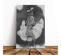 Felicien Rops Dancing Death Canvas Print | Gallery Wrapped 30mm Frame Wall Art | 24x16 inches | Ready to Hang | Modern Picture | Living Room Bedroom Lounge Office