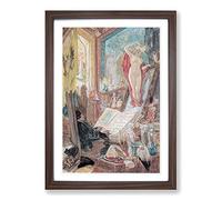 Felicien Rops Incantation Framed Print | A2 Walnut Framed Wall Art | Ready to Hang | Modern Nature Picture | Living Room Bedroom Lounge Office
