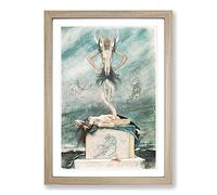 Felicien Rops Sacrifice from The Satanic Ones Framed Wall Art Print A2 Oak