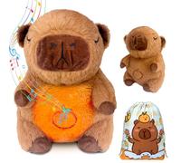 Felicify Anxiety Relief Capybara, 25cm Soothing Breathing Capybara, Calming Capybara Plush, Rest Calming Sleep with Music and Lights, Rhythmic Breathing Motion, Gifts for Kids (Brown)