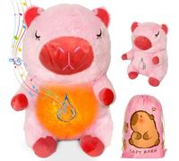 Felicify Anxiety Relief Capybara, Soothing Breathing Capybara, Calming Capybara Plush, Rest Calming Sleep with Music and Lights, Rhythmic Breathing Motion, Gifts for Kids (Pink)