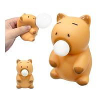 Felicify Capybara Squishy Fidget Toys, Capybara Squeeze Toys, Soft Capybara Stress Ball, Blow Bubble Squeeze Stress Relief Balls, Capybara Gifts for Kids and Adults