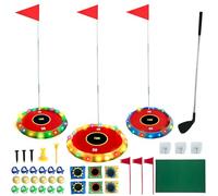 Felicify Golf Set, 40pcs 2-in-1 Light up Golf Set, Golf Game with 6 LED Targets 18 Balls 6 Bean Bags, Family Games Indoor Outdoor, Golfs Accessories, Sports Accessories for Golf Lovers