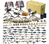 Felicify Military Weapons Set, 129pcs WW2 Weapons Set, Army Minifigures, Military Brickarms, Modern Military Toy Set, Guns Weapon Pack, Swat Pieces and Parts Accessories