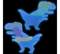 Felicify Push Peel Sensory Board, 2PCS Sensory Activity Board Luminous with 22 Strings, Silicone Fidget Toy, Double Side Fidget Boards, Sensory Toys for Kids and Adults with ADHD ADD Autism (Dinosaur)