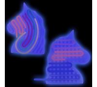 Felicify Push Peel Sensory Board, 2PCS Sensory Activity Board Luminous with 22 Strings, Silicone Fidget Toy, Double Side Fidget Toy, Sensory Toys for Kids and Adults with ADHD ADD Autism (Unicorn)