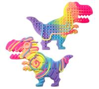 Felicify Push Peel Sensory Board, Sensory Activity Board with 11 Strings, Silicone Fidget Toy, Double Side Fidget Board, Sensory Toys for Kids and Adults with ADHD ADD OCD Autism (M-Dinosaur)