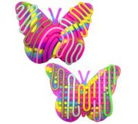 Felicify Push Peel Sensory Board, Sensory Activity Board with 11 Strings, Silicone Fidget Toy, Double Side Fidget Board, Sensory Toys for Kids and Adults with ADHD ADD OCD Autism (B-Butterfly)