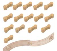 Felicify Wooden Train Track Accessories, 15pcs Wooden Train Track Connectors, Woodens Train Adapter, Rail Connection, Compatible With All Major Brands