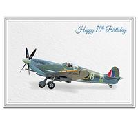 Felicitas 70th Birthday Cards for Men - Dad Son Husband etc - Special Unusual WW2 Spitfire (70th Birthday Card)