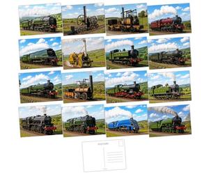 Felicitas British Steam Locomotives Variety Postcard Pack - Set Featuring 16 Iconic Railway Engines - A6 - Beautiful Imagery - Eye Catching Heritage Railway Theme - Eco Friendly - Made in UK
