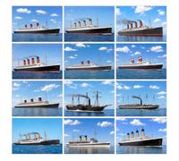 Felicitas Historic Ocean Liners Postcard Pack - Set Featuring 12 Famous Passenger Ships - A6 - Beautiful Maritime Imagery - Classic Ocean Travel Theme - Eco Friendly - Made in UK