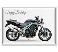 Felicitas Stunning Birthday Card - Classic Motorbike - Unusual Unique Biker Design - Exclusive Vector Artwork - Iconic British motorcycle - Modern realistic digital art - Extra Special cards