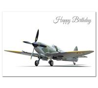 Felicitas Stunning Spitfire Birthday Card - Unusual WW2 Airplane Design - Aircraft enthusiasts - Classic Iconic and Vintage planes - Unique Vector Artwork - Modern digital art - Special cards