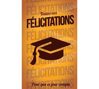 Felicitations (diplome) - Orange - Carte livre d'or: Taille M (12,7x20cm)