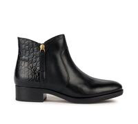 Felicity Breathable Ankle Boots in Leather with Zip Fastening Black