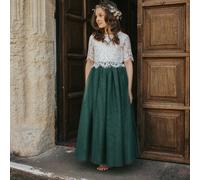 Felicity Couture Flower Girl Dress - Hunter Green UK Flower Girl Boutique Dark Green 6-12 m