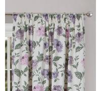 Felicity Curtains - 100% Cotton Half-Panama With Polycotton Lining - 90X90 Inches - Heather