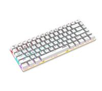 FELiCON AK33 Wireless Gaming Keyboard, 80% Mechanical Keyboard with Blue Click Switch, Rechargeable Bluetooth 5.0 and Type C Wired Two Modes, 18 Rainbow Backlit, QWERTY for PC Mac - White