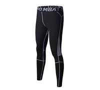FELiCON GYM Mens Running Sports Cycle Pants Men Men's Compression Tights Wear Workout Clothes Quick Dry Breathable Comfortable Leggings Base Elite Fitness Trousers Thermal Wow (Black Gray/L)
