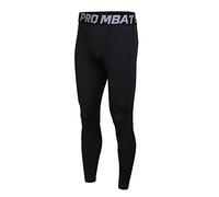 FELiCON GYM Mens Running Sports Cycle Pants Men's Compression Tights Wear Workout Clothes Quick Dry Breathable Comfortable Leggings Base Elite Fitness Trousers Thermal(600-Black-L)