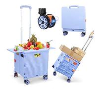 FELICON SELORSS Folding Utility Cart Portable Rolling Crate Handcart-Blue