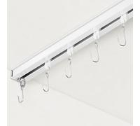 FELIDESIGN Curtain Track System, Room Divider Rods, Mountable Ceiling Track with Roller Hooks (White, 6ft - 9ft)