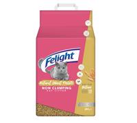 Felight Natural Wheat Pellets Cat Litter (20L Bag) - Non-Clumping, 100% Biodegradable, Antibacterial Silverfresh Technology, Prevents Odours