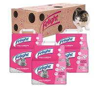 Felight Non-Clumping Cat Litter (30L Bundle) + Cardboard Playbox - Antibacterial Silverfresh Technology, Prevents Odours for up to 10 Days,