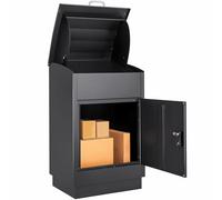 Feliluke Large Outdoor Package Delivery Box, Heavy-Duty Metal Parcel Drop Box, Waterproof & Anti-Theft, Secure Lockable Mailbox for Porch, Curbside & Business Use