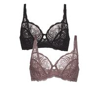 Felina | Peridot Unlined Lace Bra 2-Pack, Black Mink, 40D