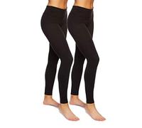 Felina Sueded Athleisure Performance Legging (2-Pack) Womens Leggings w/Slimming Waist Band Style: C3690RT (X-Large, Black)