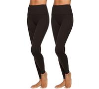 Felina Women's Velvety Super Soft High-Waisted Leggings 2-Pack, Black, Large