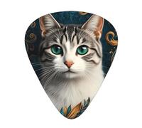 Feline Artistry Elegance Guitar Picks Gift Set - 12 Smooth Durable Plectrums For Acoustic, Electric & Bass Guitar, Perfect Present For Guitar Lovers & Musicians