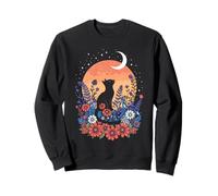 Feline Bloom Tail Moonlight Garden Kitten Paw Sweatshirt