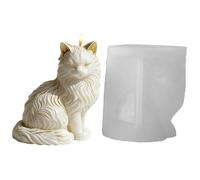 Feline Candle Casting Mold - Sitting Kitten Figurine Shape, Handmade Soap Craft Molder, Elegant Tabletop Display Accent, Creative Sculpture Maker | Adorabl